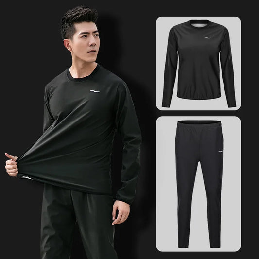 2Pcs Sauna Suit Slimming Men – Workout Tracksuit voor Gewichtsverlies & Zweten | Fitness, Hardlopen & Gym